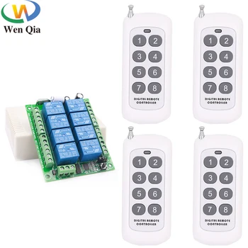 

433Mhz Wireless RF Universal DC 12V 8CH Receiver Remote Control Switch long distance Transmitter bedroom light lamp motor led