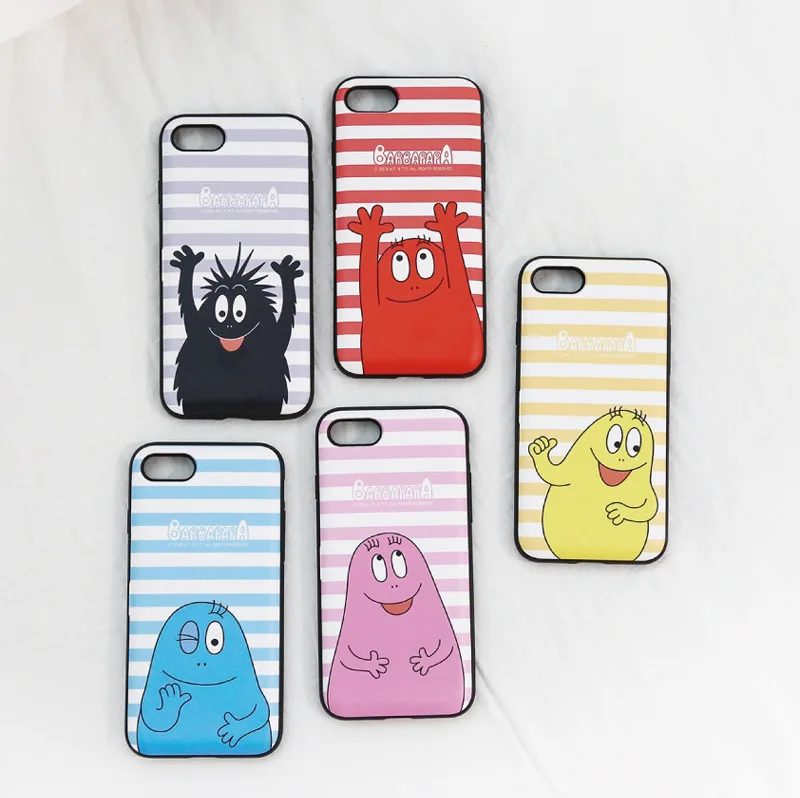 

South Korea Genuine Product Barbapapa Apple Xs MAX Drop-resistant Cell Phone Case Suitable for SAMSUNG S10 Flip Plug Card Holder