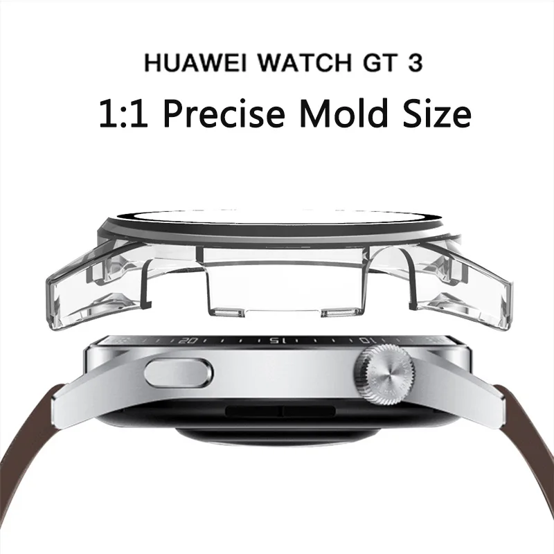 Case Glass Screen Protective Cover for Huawei Watch GT3 Pro 42mm 46mm 43mm Smart Accessories Shell Case screen protectors,watch screen protector,watch screen protector case,smart watch case,watch protector case