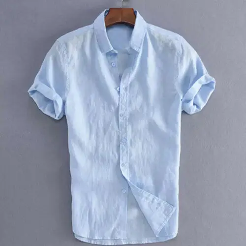 Модная мужская белая рубашка с коротким рукавом летняя крутая Свободная Повседневная рубашка с отложным воротником Топы однотонная мягкая блузка хит
