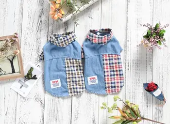 

Dog Pet Clothes Shirt Plaid Design Cat Puppy T-shirt Summer Clothes Apparel 2 Colours