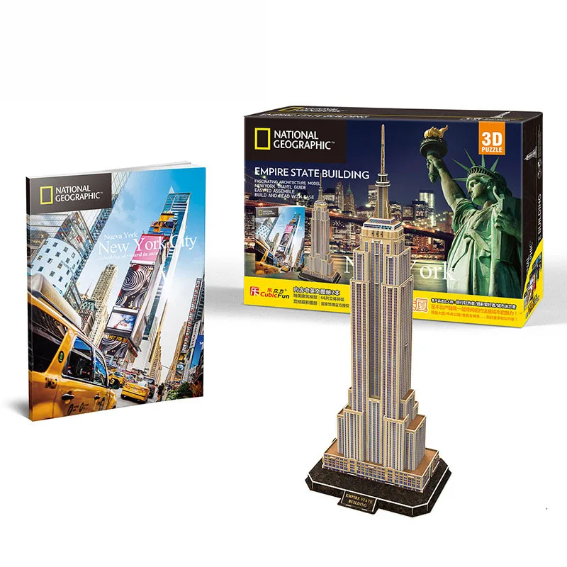 ROBUD 3D Jigsaw Puzzle for Kids Wooden Mini Empire State Building Model 34PCS