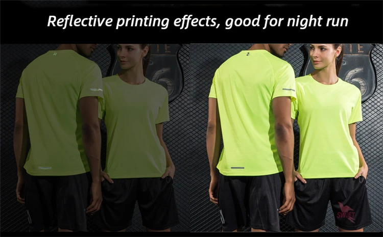 Description Picture 3 of itemSummer Breathable Running T-Shirts for Men Women Kids Quick Dry Night Run Shirts Fitness Gym Top Tees Sportswear Customize Print