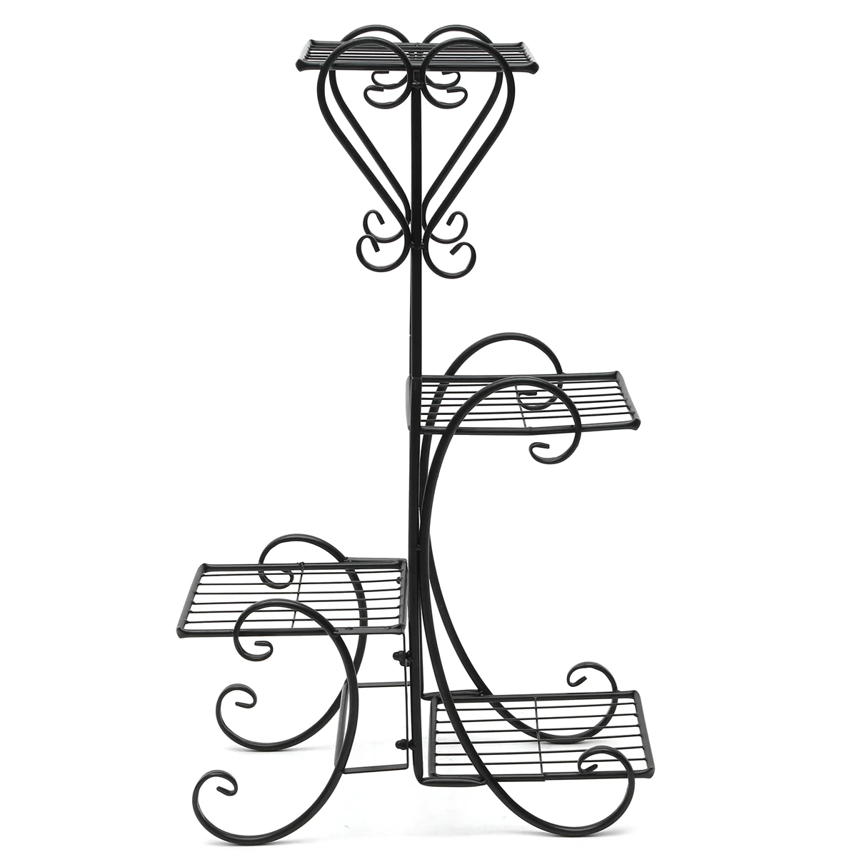 4 Tier Logam Tanaman Rak Pot Bunga Pemegang Taman Rak Rumah Kantor