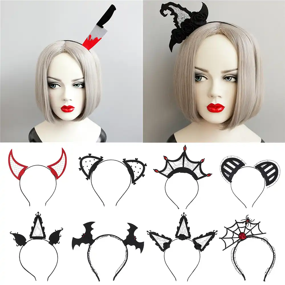 クモコウモリハロウィンヘッドバンド羽の毛のフープマスクヘアバンドハロウィンコスプレバークラブパーティー仮装ヘアアクセサリー Women S Hair Accessories Aliexpress