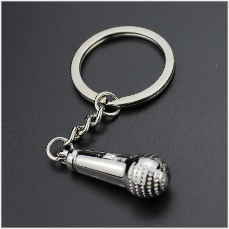 Model Microphone Keychain South Korea Creative Gifts Promotional Keychain Can Play LogoG103