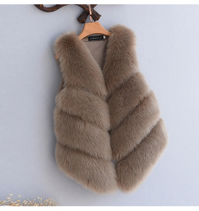 Меховое пальто Casaco Inverno, женское меховое пальто, зима, толстый меховой жилет из искусственного меха, без рукавов, имитация жилета для женщин размера плюс, XL730
