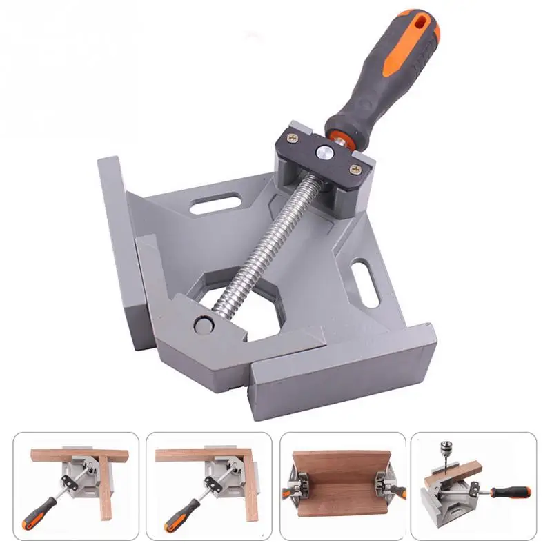 

ELEG-Aluminum Single Handle 90 Degree Right Angle Clamp Angle Clamp Woodworking Frame Clip Right Angle Folder Tool