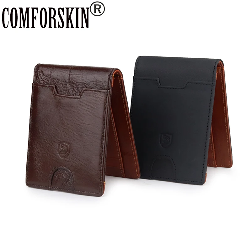 COMFORSKIN из натуральной кожи Crazy Horse RFID, защищающий мужской карт-Холдер, кошелек, многофункциональные мужские держатели для карт, Новое поступление, Чехол для карт