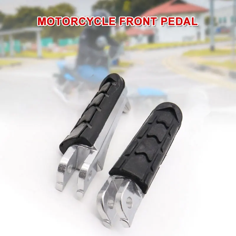 Pratical Foot Pegs 1 Pair Silver Pedal Front Motorcycle Pedal Durable Rubber Front Pedal for Honda CB1300