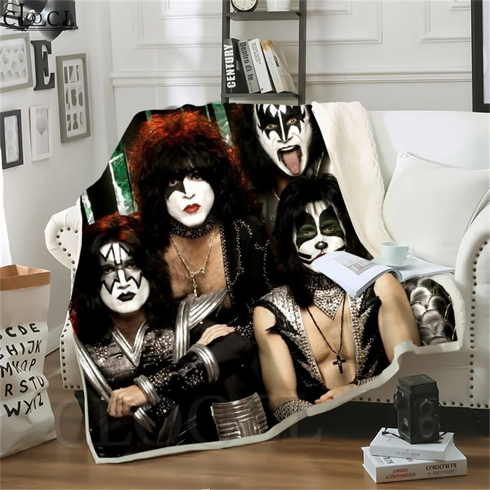

Double Layer Blankets KISS Rock Band 3D Character Printed Weighted Quilt for Home Decoration Sofa Kids Nap Fashion Throw Blanket
