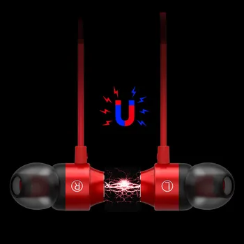 

Beautyss In-Ear 3.5mm Earphone Metal Magnetic Wired Earphone With Mic Stereo Earbuds Subwoofer earphones Music HiFi Headset