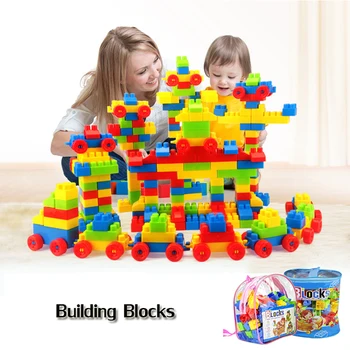 

100/130 Pieces Building Blocks Macaron Car Animals DIY Creative Bricks Bulk Model Figures Educational Kids Toys