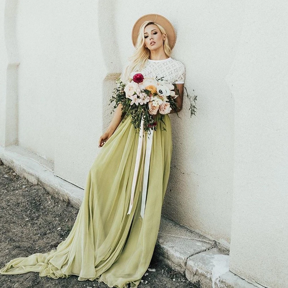 Boho Beach Bohemian Wedding Dresses 2020 Woman S Plus Size Wedding Bride Gowns Wedding Dresses Aliexpress