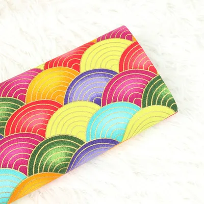 multi color Половинная утолщенная хлопковая ткань с принтом в виде рыбьей чешуи ручной работы DIY рот золотой пакет мешок Ткань хлопок CR-33 - Цвет: multi color