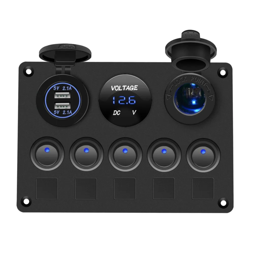 Круглый светильник для яхты+ сигаретный светильник er Seat+ Dual Usb+ комбинированная панель с кнопкой вольтметр