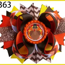 F 100 шт Хэллоуин Бутик банты для волос день благодарения банты для волос осенние банты для волос индейка кандорн банты для волос