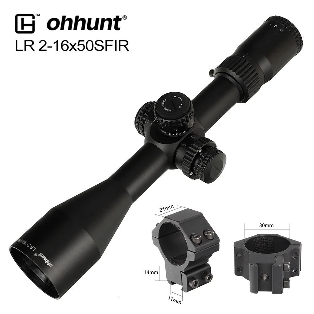 with Dovetail rings Тактический Оптический прицел LR 2-16x50 SFIR Mil-dot подсвеченный красным оптические прицелы Боковая регулировка параллакса стопор башни нулевой сброс область - Цвет: with Dovetail rings