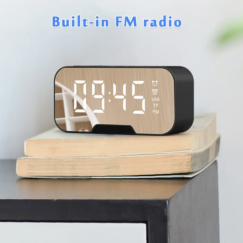 Multifunctional FM Radio LED Mirror Clock Digital Alarm Clock Smart Table Timer Electronic Table