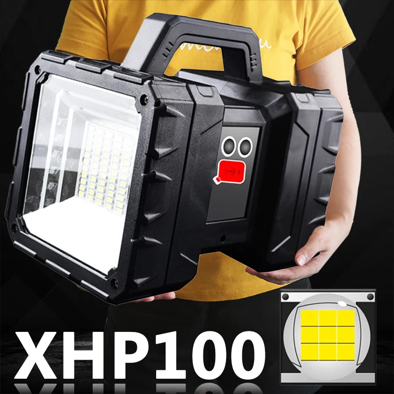 Супер яркий XHP100 светодиодный Usb Перезаряжаемый двойной головной поисковый