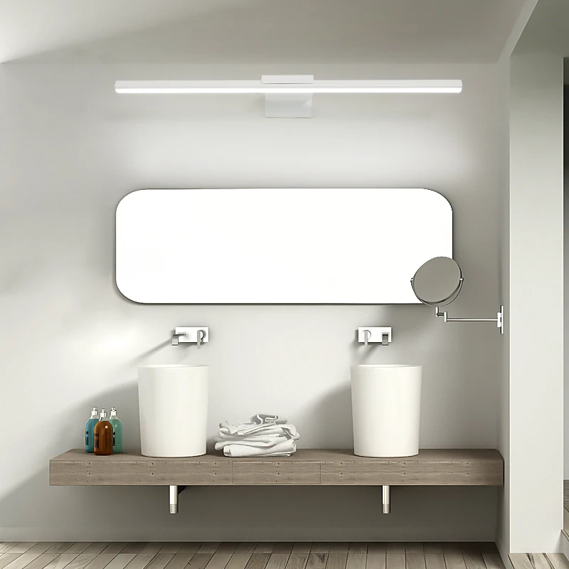 L400/600/800 мм современный светодиодное освещение зеркала в ванной туалетное зеркало зеркальное светильники для дома туалет подсветка для комода черный или белый закончил
