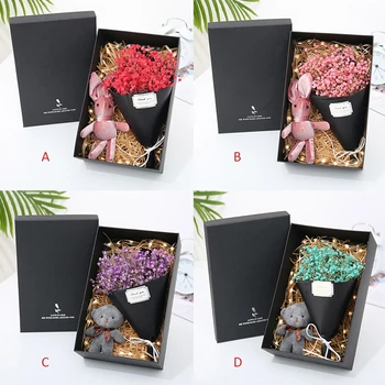 

Gypsophila Dry Flower Bouquet Gift Box Creative And Beautiful Wishing Rabbit Bear Lantern