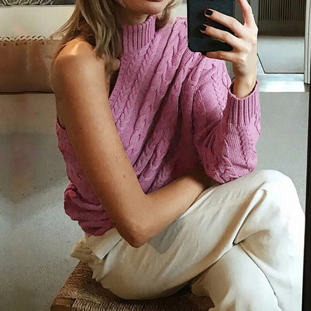 Off Single Shoulder Women Sweaters