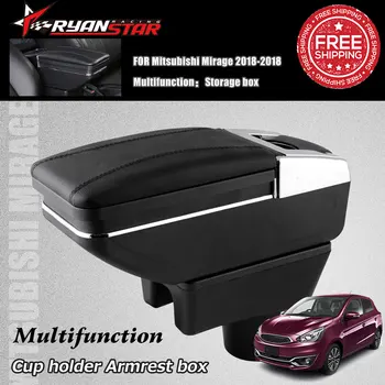 

Rotatable Armrest Center Console Storage Box Leatherette Black Front Car Accessories For Mitsubishi Attrage Mirage 2014-2018