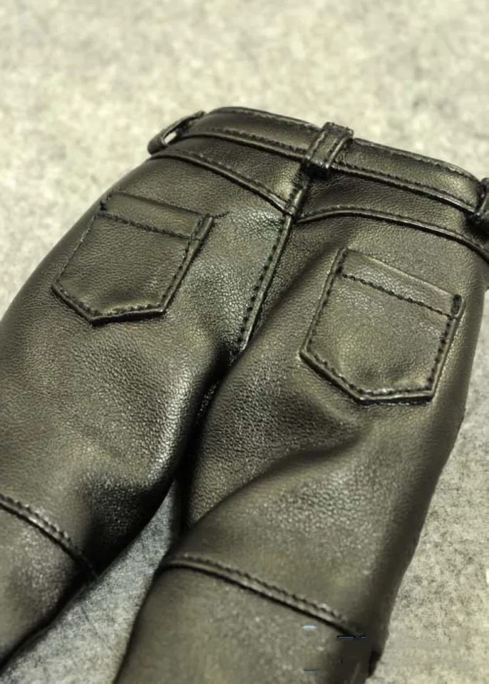 ZYTOYS 1/6 Black Male Leather Jacket Coat Jeans Clothes Set Fit 12