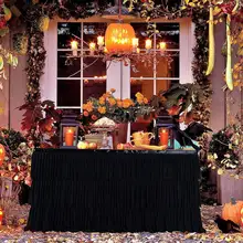 Элегантного нежного образа, Юбка для стола s 3 Слои Тюлевая оборка для стола Baby Shower День рождения Юбка для стола s для банкета, Свадебный декор