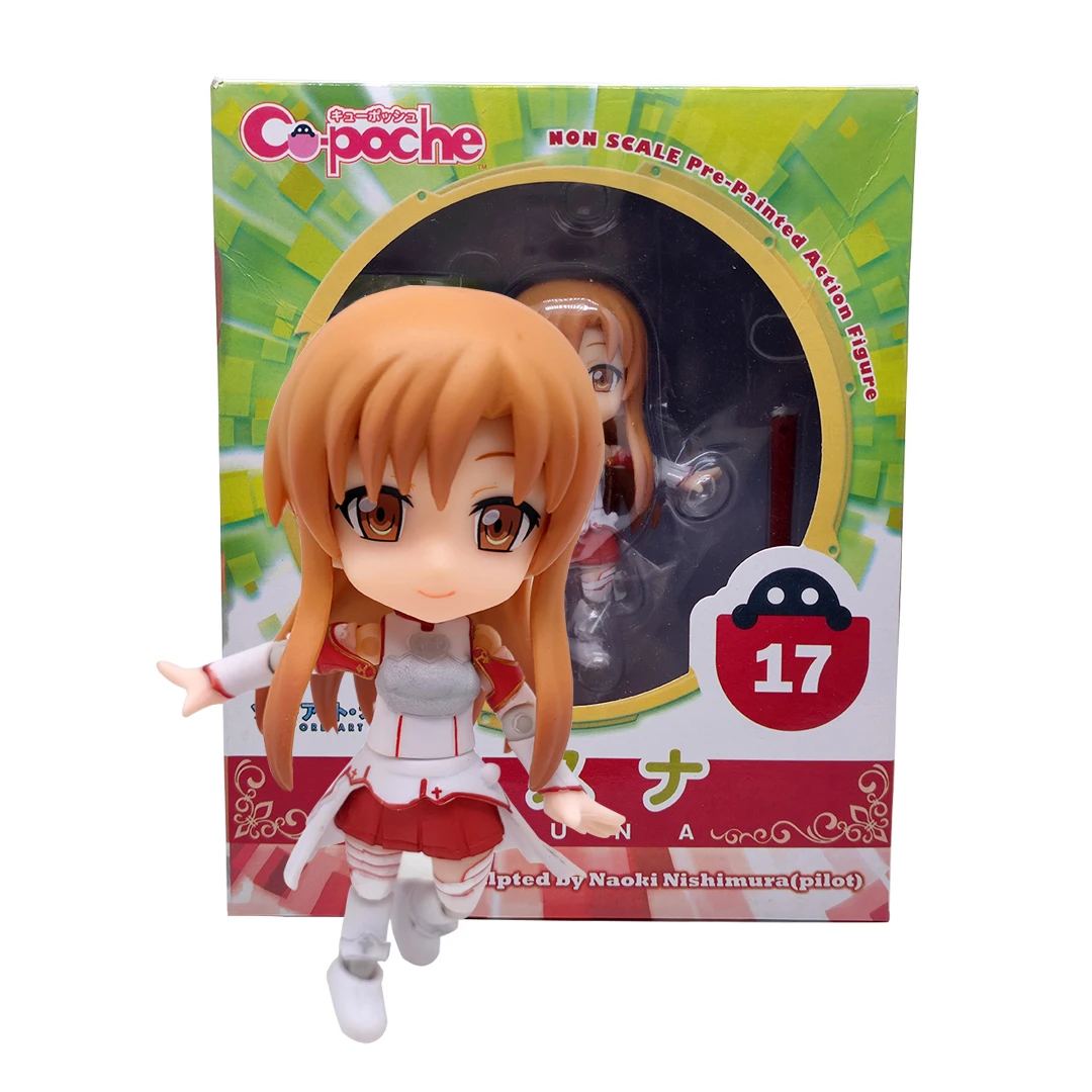 Sword Art Online AsunaYuuki Cu-poche Q Edition Clay 017 Exchange Face Action Toy Japanese Anime Figure Collectible Figurines | Игрушки и