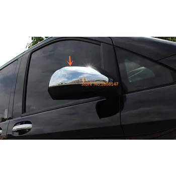 

For Mercedes Benz Vito W447 2017 2018 2019 Car Back Rear View Rearview Side Mirror Strip Stick Trim Panel Lamp Hood