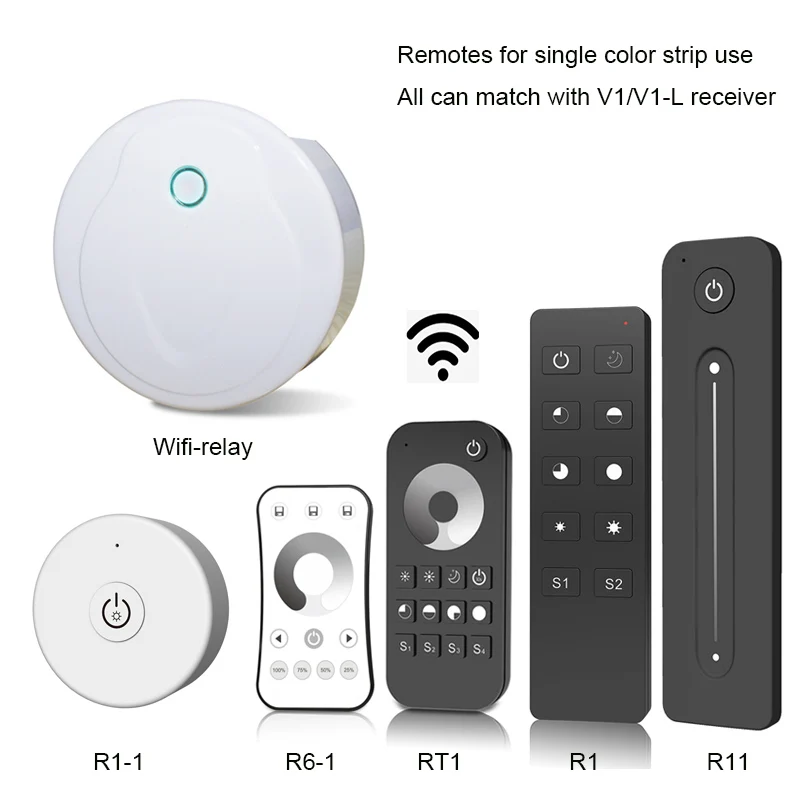 Новая Светодиодная лента диммер 230 В 110 В Сенсорная панель 4 зоны Wifi 2,4G RF пульт дистанционного управления 12 В одноцветная полоса контроллер 8A беспроводной приемник