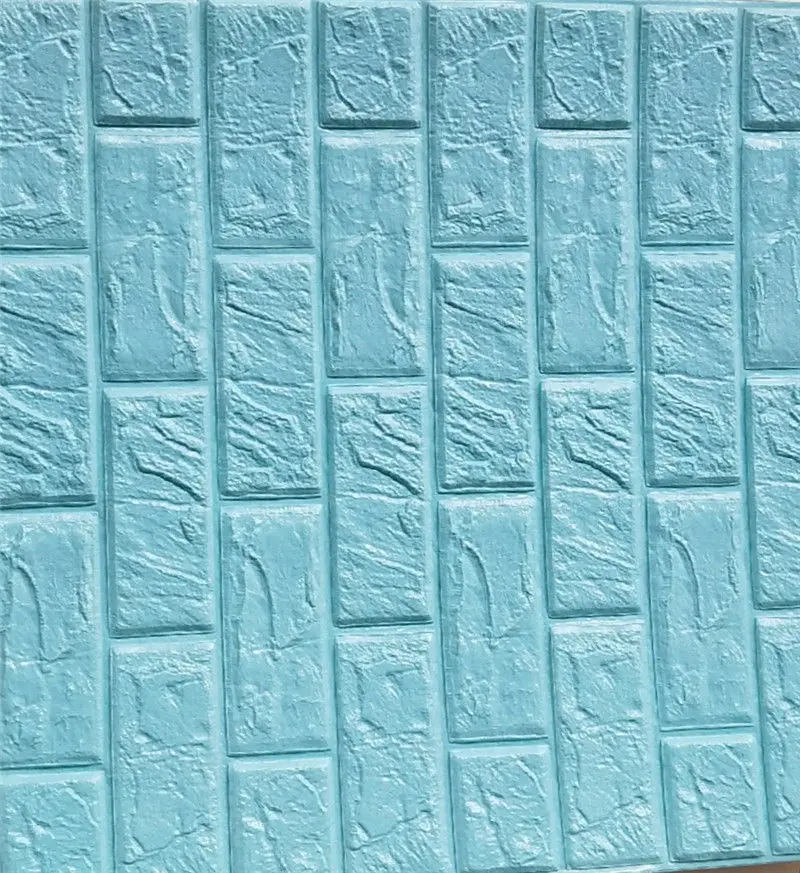 3D наклейки в виде кирпичной стены обои Декор пены водонепроницаемый обои настенные для детей гостиная фон сделай сам - Цвет: Light blue