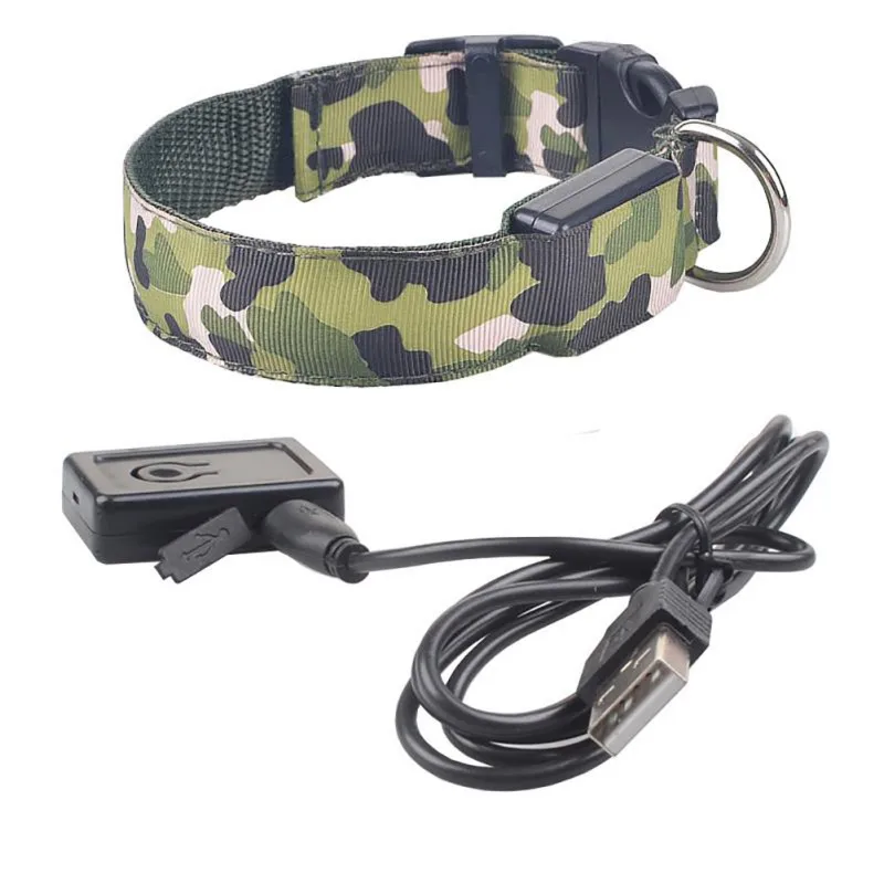 C Usb зарядка светодиодный Камуфляжный ошейник для собак анти-потеря/Избегайте автомобильной аварии ошейник для собак светодиодный ошейник для собак поводки для питомцев товары - Цвет: C