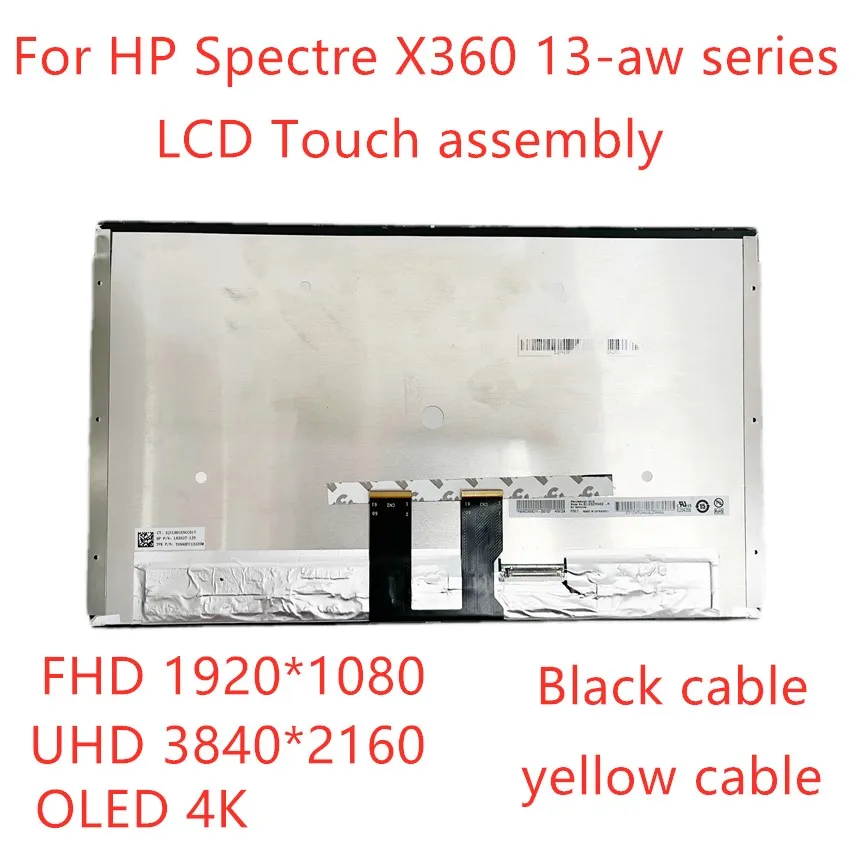 13.3 "Lcd Touch Screen Display Digitizer Assembly Per Hp Spectre X360 Muslimah 13-Aw Series Sostituzione Del Laptop