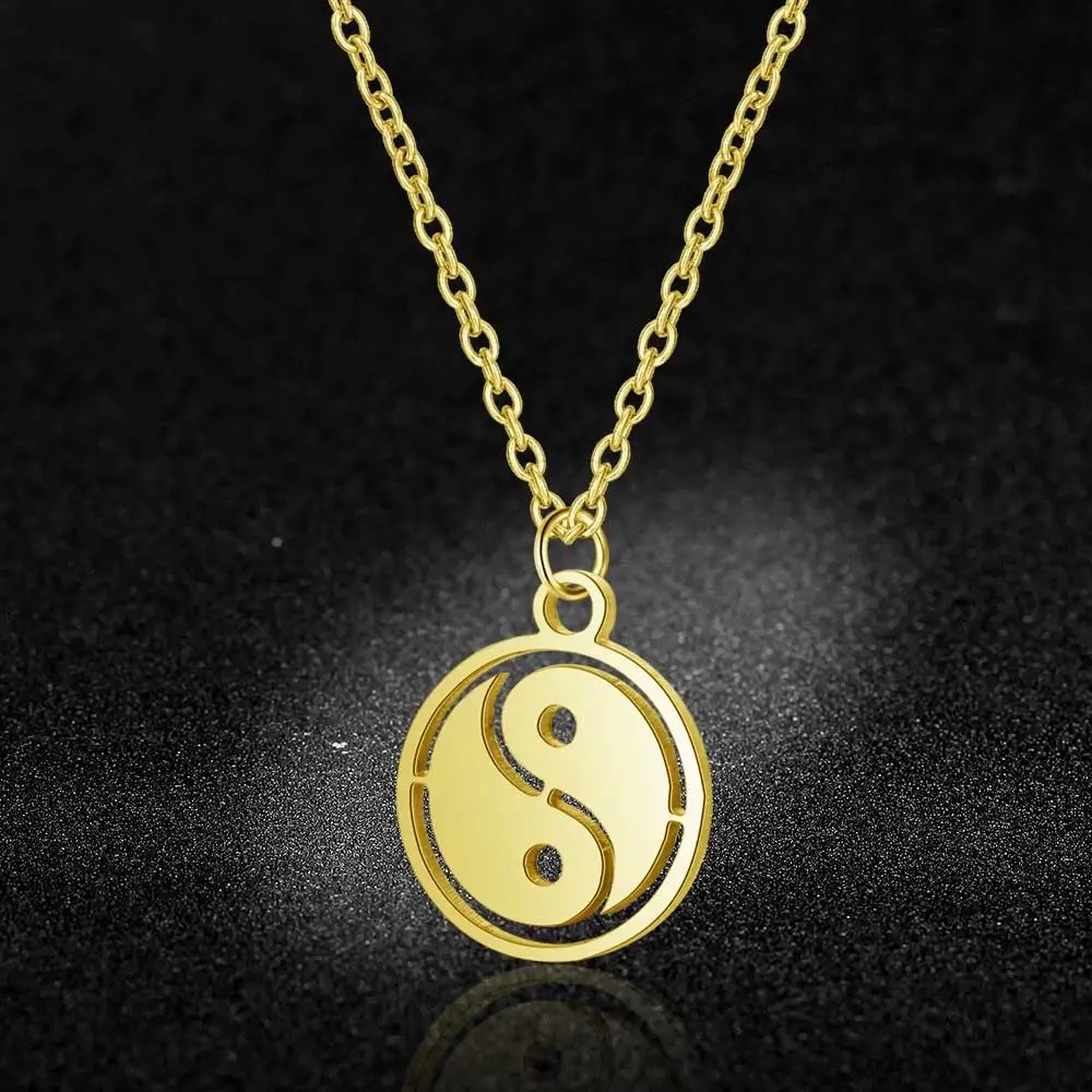 

AAAAA Quality 100% Stainless Steel Yin Yang Symbol Charm Necklace for Women Never Tarnish Jewelry Necklace
