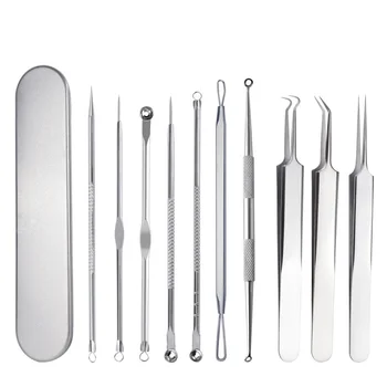 

1 Set Stainless Steel Extractor Blackhead Remover Needles Acne Pimple Blemish Treatments Face Skin Care Beauty Tools