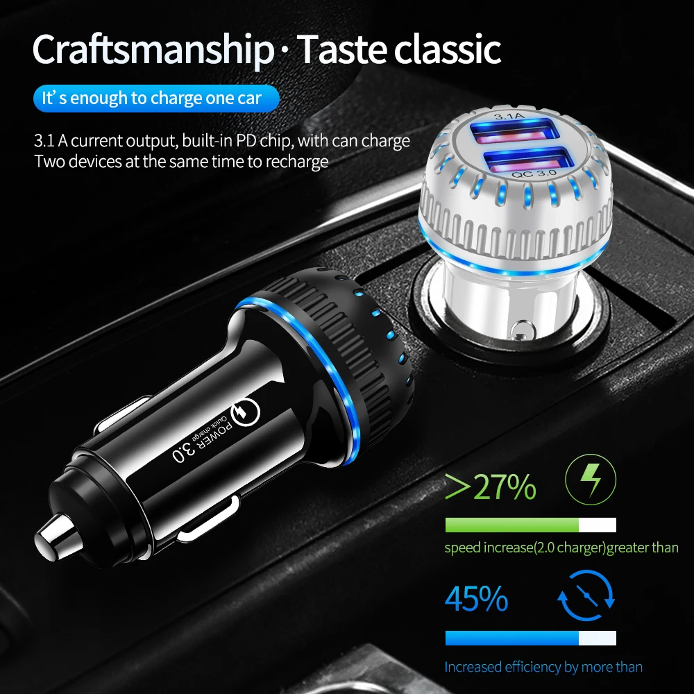 Udyr Quick Charge 4,0 3,0 USB Автомобильное зарядное устройство для iPhone samsung Xiaomi huawei с двумя портами USB быстрая зарядка мобильного телефона автомобильное зарядное устройство