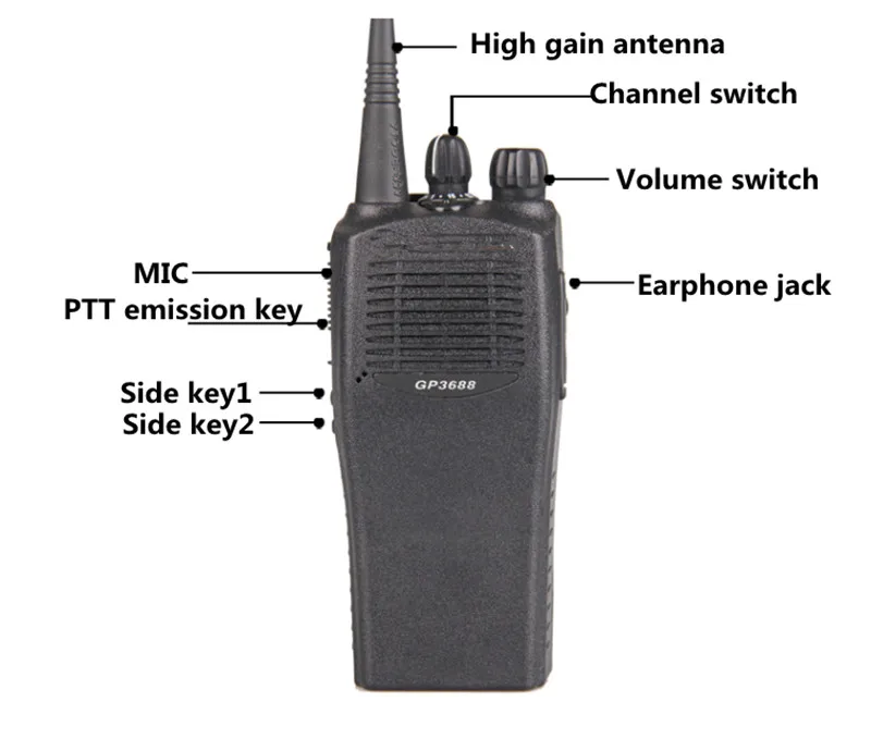 Для Moto GP-3188 5W UHF 16CH 433-470MHZ высокая мощность Civil walkie talkie