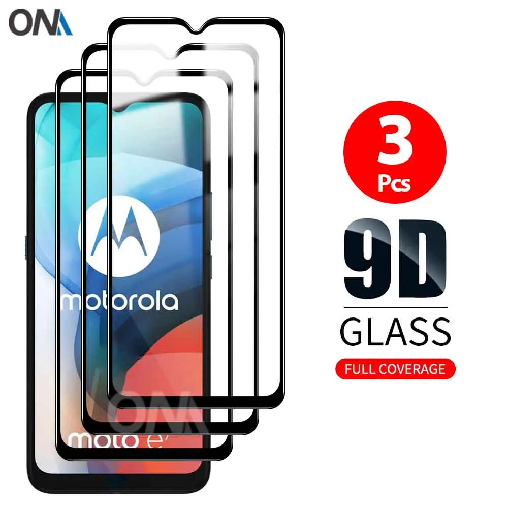 3 шт. 9D изогнутое закаленное стекло для Motorola Moto E / E7 2020 Защита экрана Plus защитная