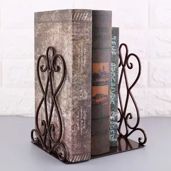 

1 Pair Portable Metal Bookends Book Stand Holder Desktop Rack Shelf For Home Office Supplies