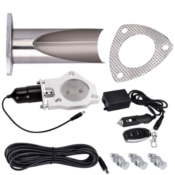 

ESPEEDER 2.5 Inch Stainless Exhaust Cut Out Pipe Cutout Catback Downpipe With Manual Switch