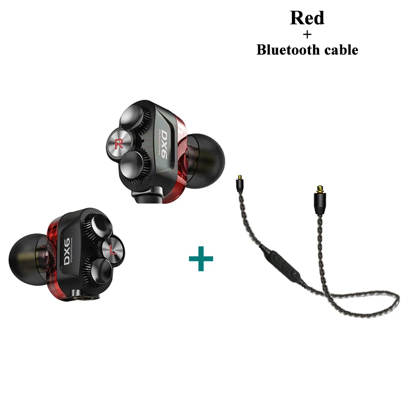 red wireless Plextone DX6 отсоединяемые спортивные наушники Комбинируемые Bluetooth 5,0 3,5 мм HIFI стерео Бас Наушники Тип C проводные наушники MMCX кабель - Цвет: red wireless