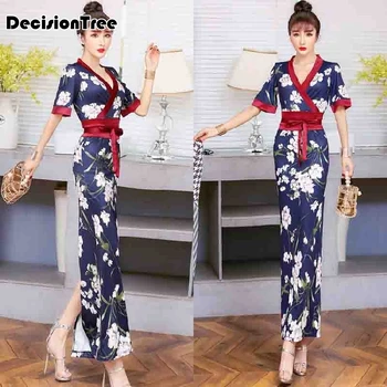 

2020 women's sexy sakura anime costume japanese kimono costume vintage original tradition silk yukata women kimono cosplay