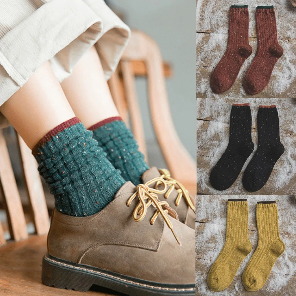 Зимние забавные носки модные носки 1 пара женские хлопчатобумажные носки с полосками женские зимние носки W1128