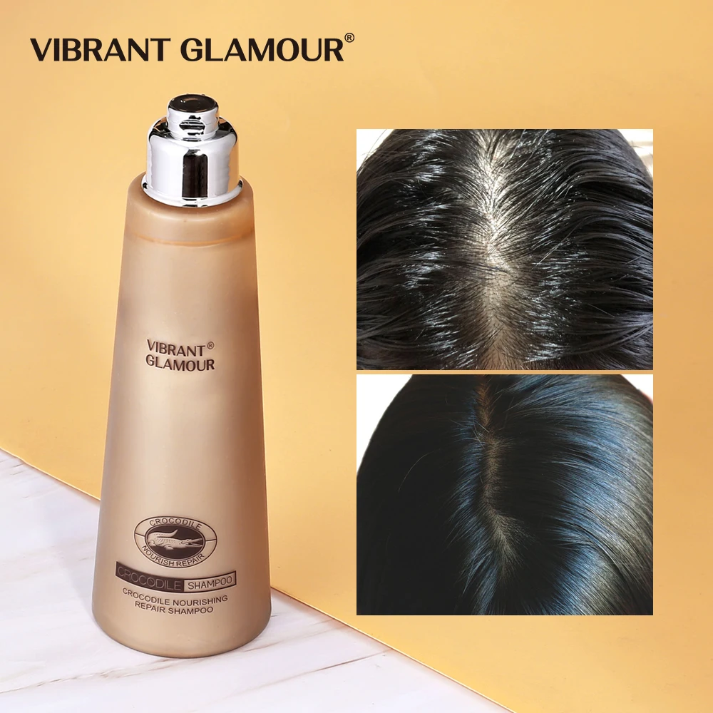 

VIBRANT GLAMOUR Crocodile Nourishing Repair Shampoo Shiny Silky Smooth Protein Complex Reduce Hair Dry Improves Hair Quality