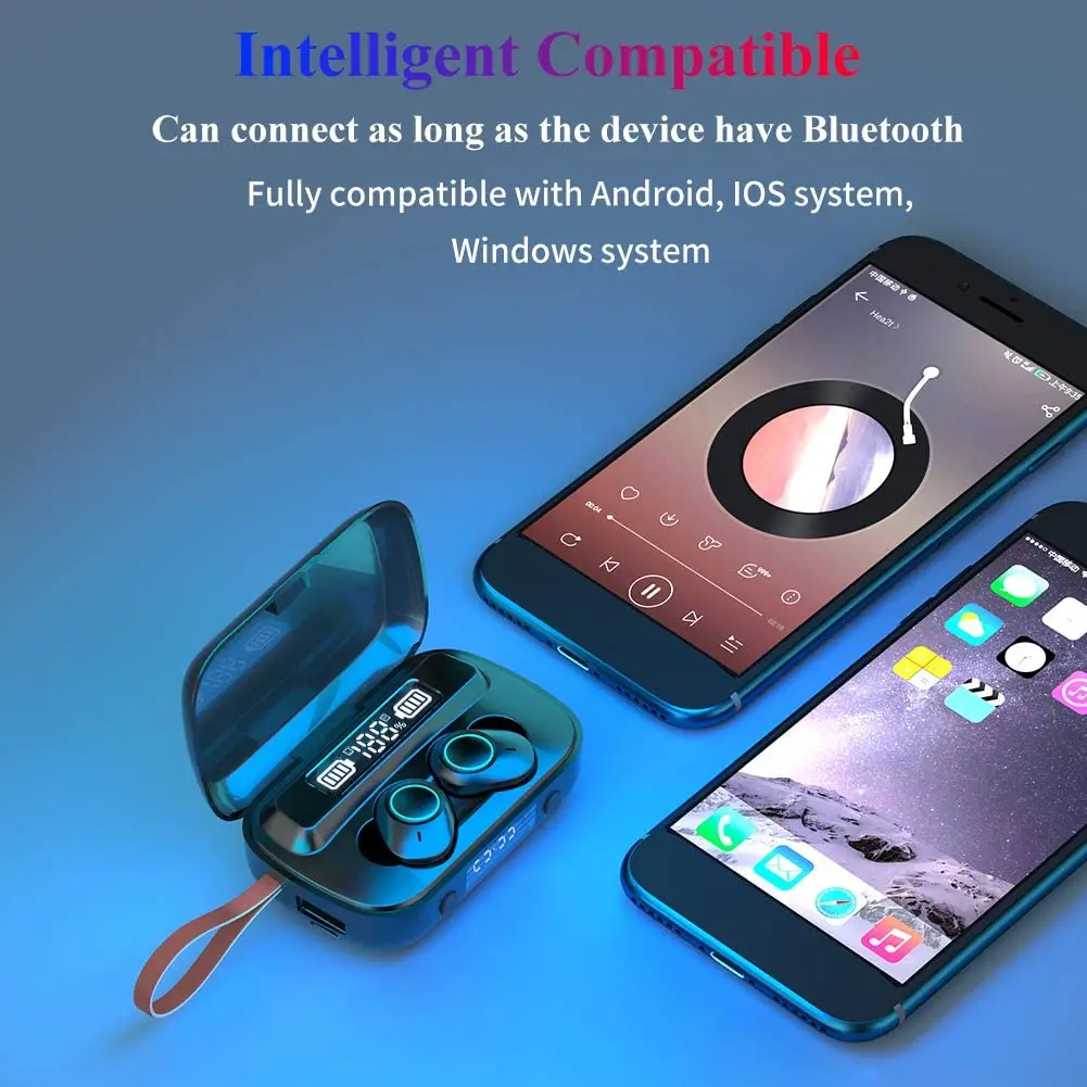 Wireless Earphone Bluetooth 5 1 Earphones True Wireless Sport Earbuds with Charging Case Bass Sound Noise Cancelling Earphone