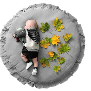 

Nordic Newborn Baby Padded Play Mats Soft Cotton Crawling Mat Girls Game Rugs Round Floor Carpet For Kids Interior Room Decor