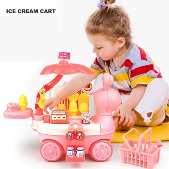 

Simulation Candy Ice Cream Vending Cars Toys For Girls DIY Assembly Toys Parent Child Interactive Early Education Toys For Boys